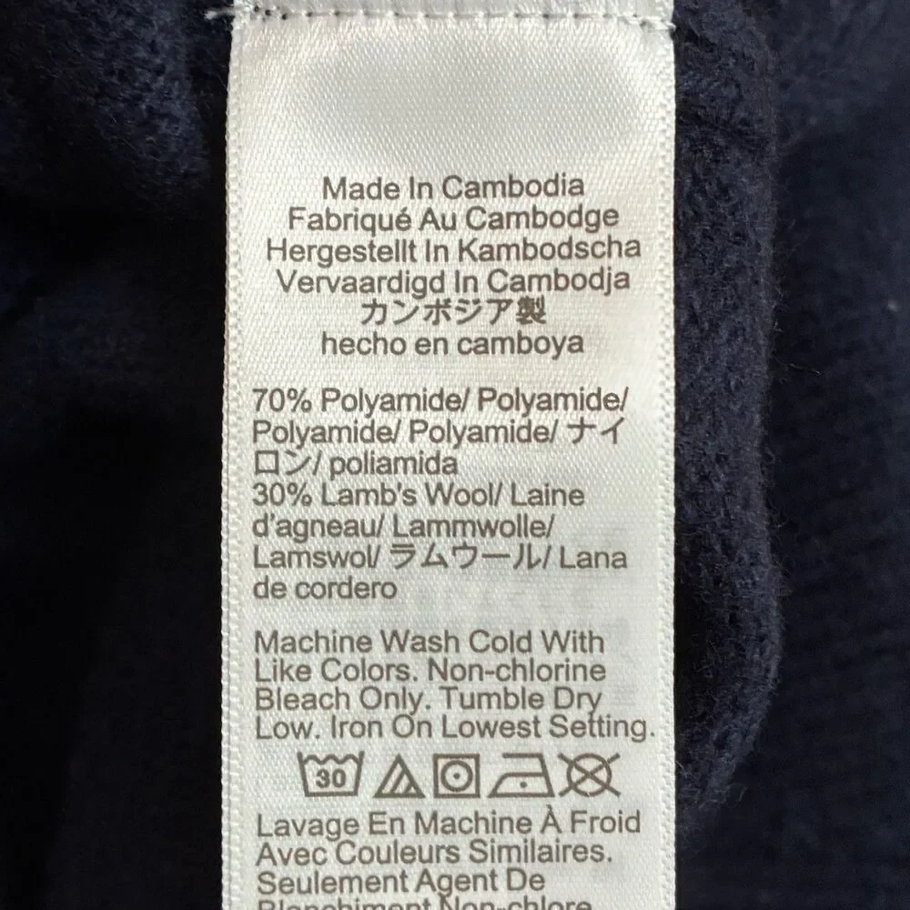 J Crew Sweater Mens Large Deep Navy Blue Lambswool Wool Blend Crewneck AA027 NWT